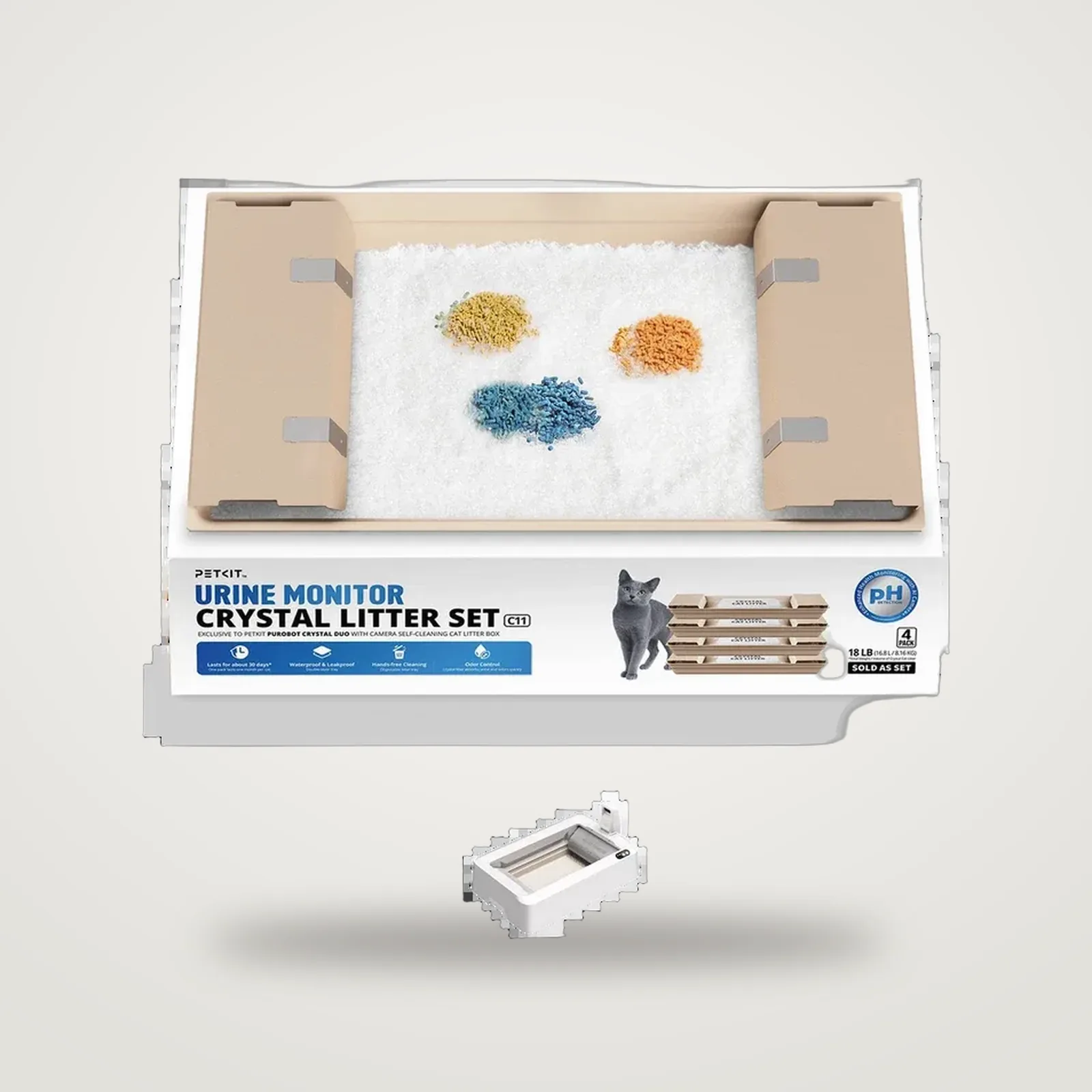 CRYSTAL LITTER Set 4 pz - monitoraggio PH
